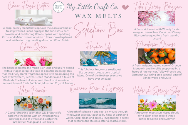 Wax Melts Selection Box of 16 Highly Scented Wax Melts, 2 of each Scent