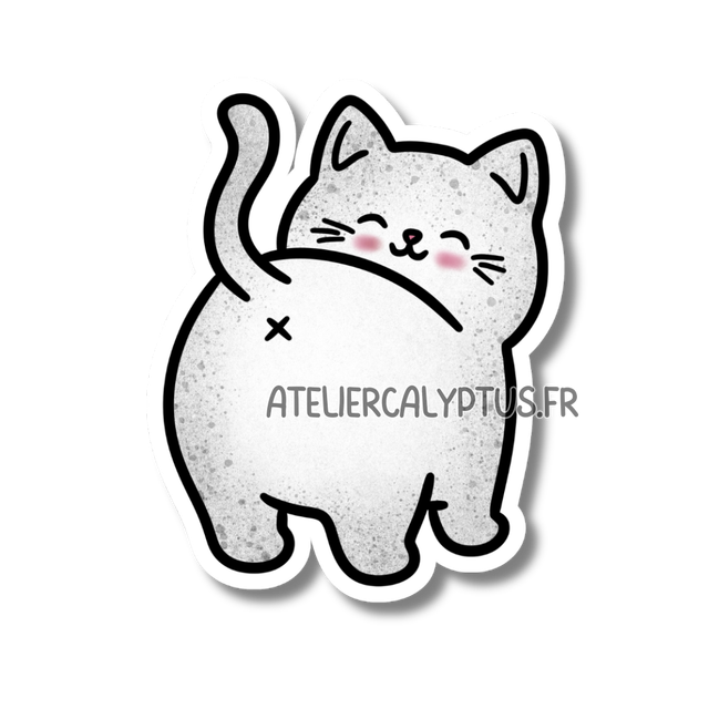 Sticker Chat blanc