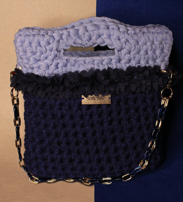 Borsa bluette bicolore