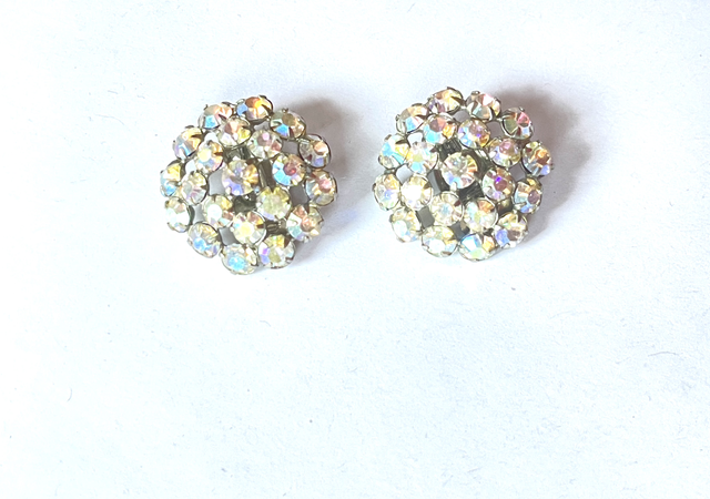 Strass Ohrclips Aurelia Burealis Glas antik