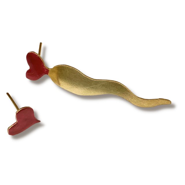 Orecchini cornetto e cuore