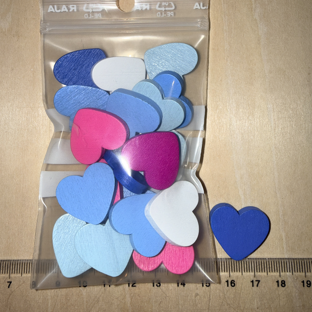 Lot 20 perles bois coeur 23 mm