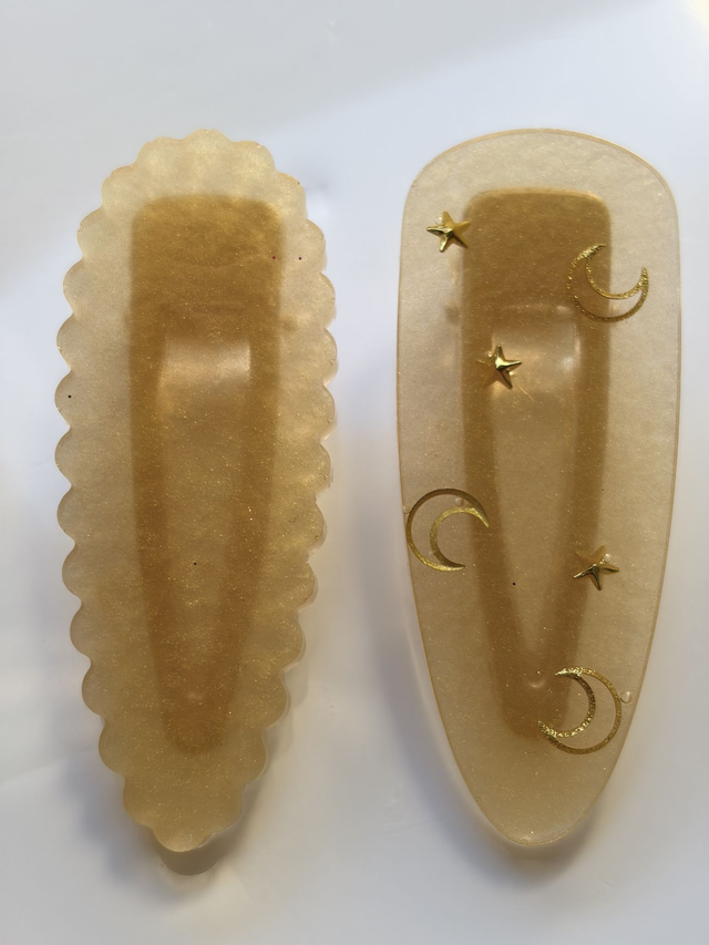 DUO BARRETTES JAUNE OCRE