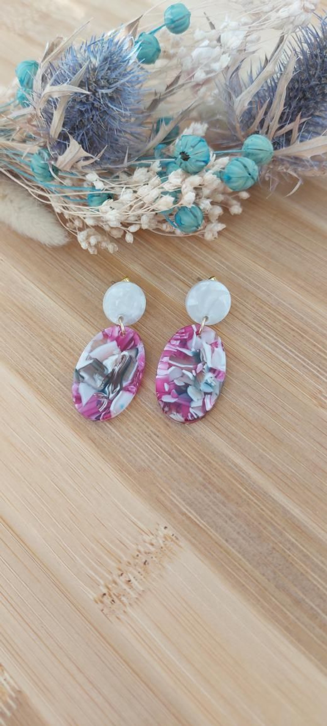 Boucles d'oreilles Allisa rose