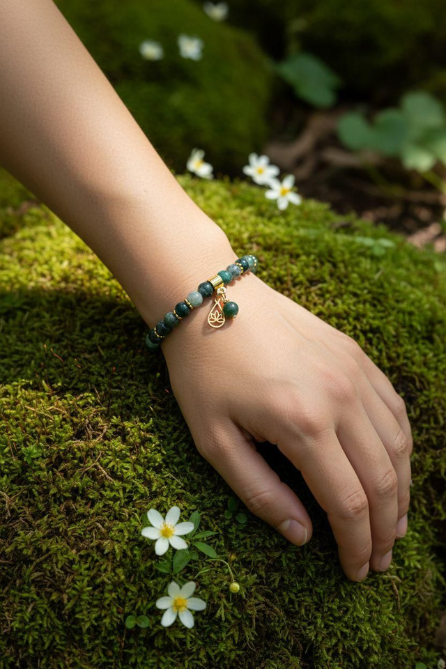 Bracelet Agate Mousse - Souffle de Paix & Renouveau