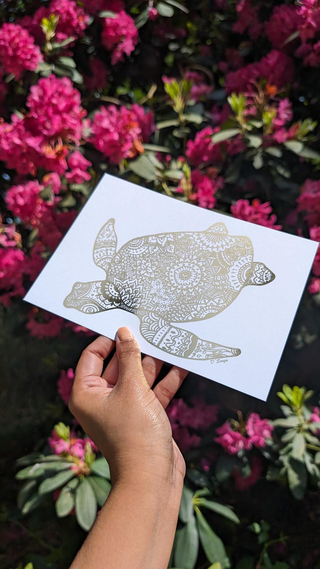 Turtle Foil Print