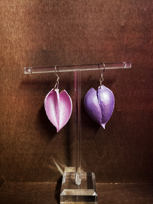 Ohrringe Blauglockenbaum rosa/lila
