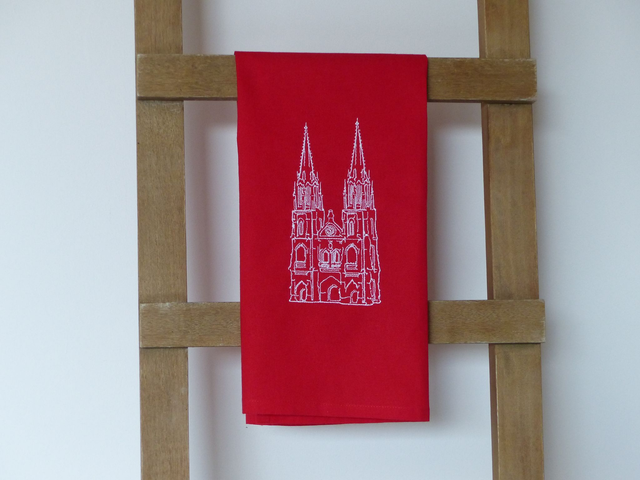 Geschirrtuch rot „Dom Kontur“