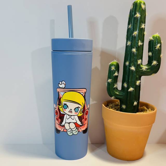 Blue Straw cup inspired by Molly car design
