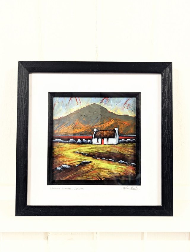 Donegal Cottage and Mount Errigal, Framed Print.