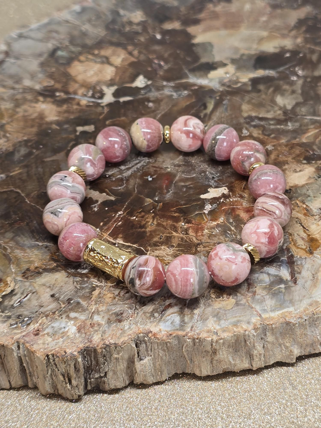 Bracelet Rhodochrosite AA XL en 1,2 cm 
