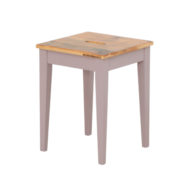UNIK Altholz Hocker flieder