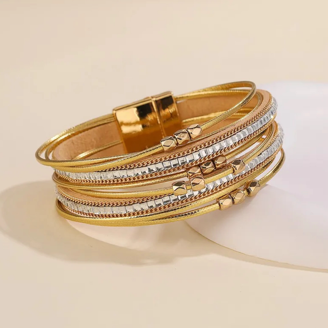 Multi Strand Sparkle Gold Wrap Bracelet