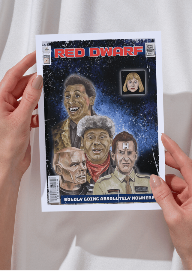 Red Dwarf Comic Cover Art Greeting Card