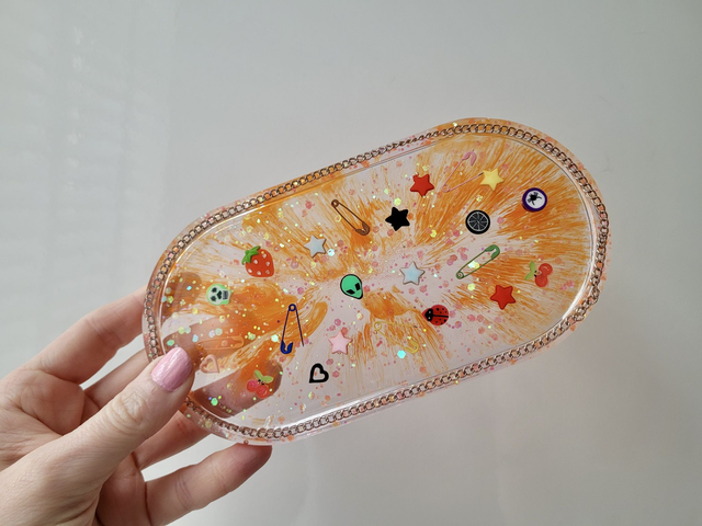 Trinket Tray - Pop Punk Orange Swirl 