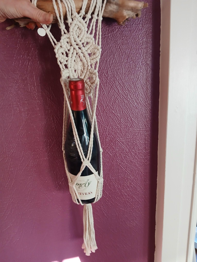 Support en macramé plante ou bouteille