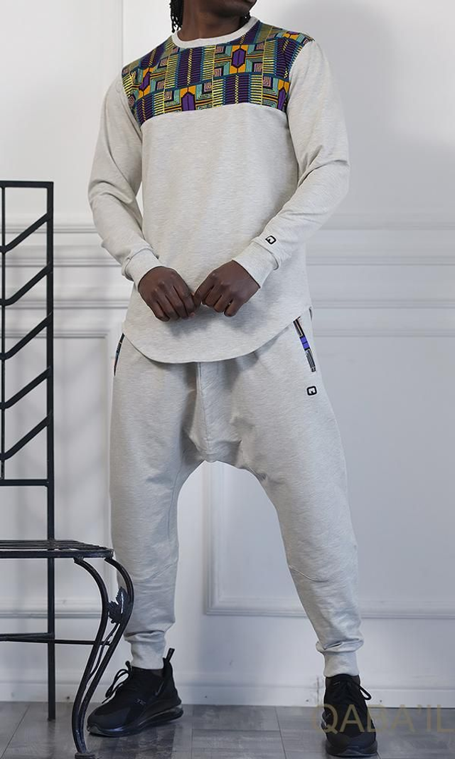 ENSEMBLE AFRO-WAX Blanc chiné 