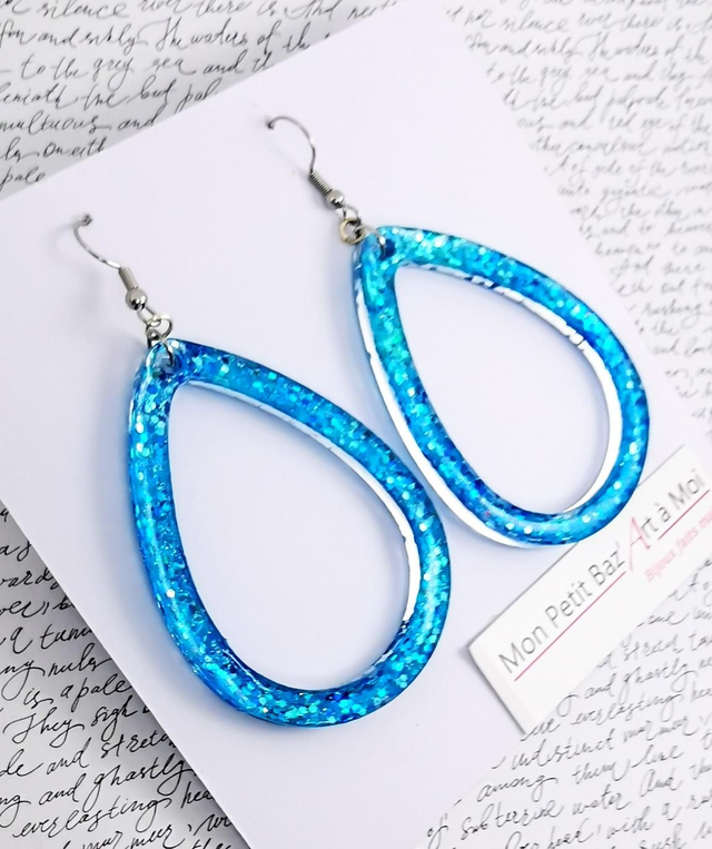Boucles d'oreilles Gouttes VGM6 Turquoise 