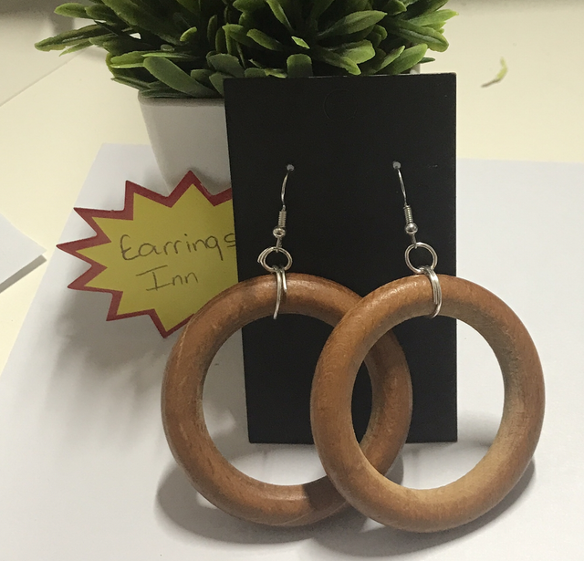 Brown Wood Dangling Earrings - SWDE99