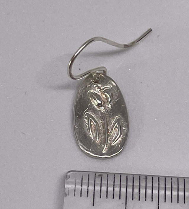 Small Tulip Silver Earrings