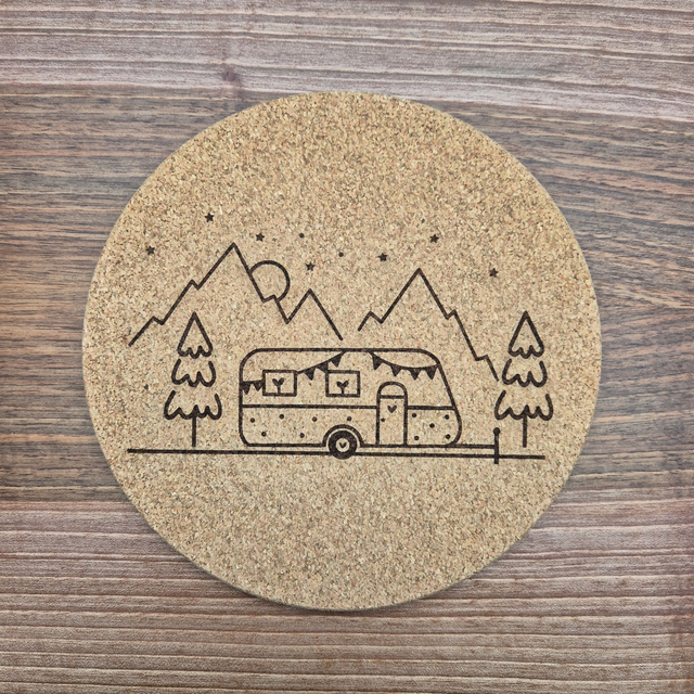 Untersetzer aus Kork, Camping Wohnwagen