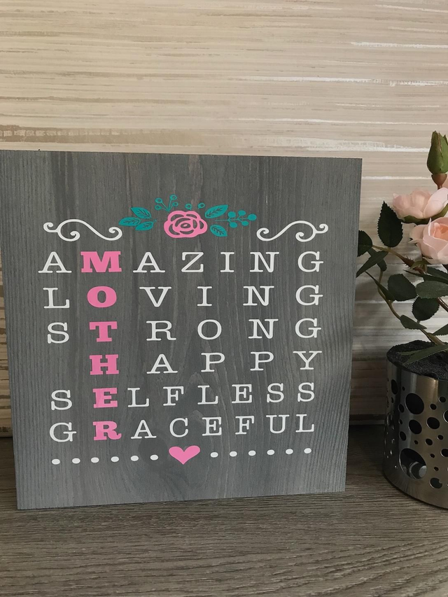 Mother scrabble wood block