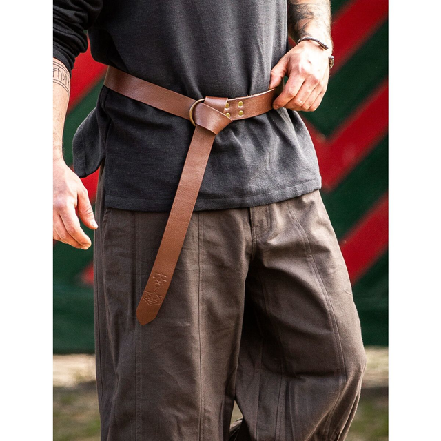 Leder Gurtel mit Thor's Hammer Braun 150 cm
