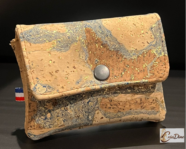 Porte monnaie double compartiment Grévin « marbré métallisé »