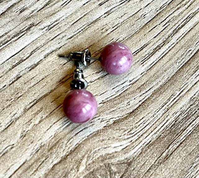 Boucle d'oreille Rhodonite - Epreuves difficile