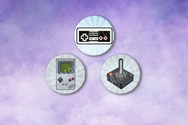 Badge 32mm Retrogaming Gameboy Nes Atari