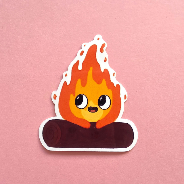 Happy Fireplace - Laminated sticker
