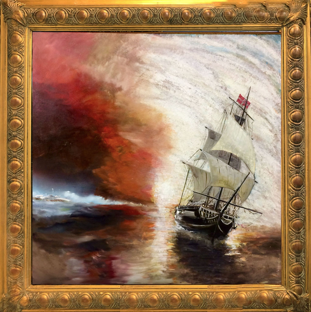 Ispirato da Turner olio su tela 100 x 100 cm. (Daniele Poltronieri)