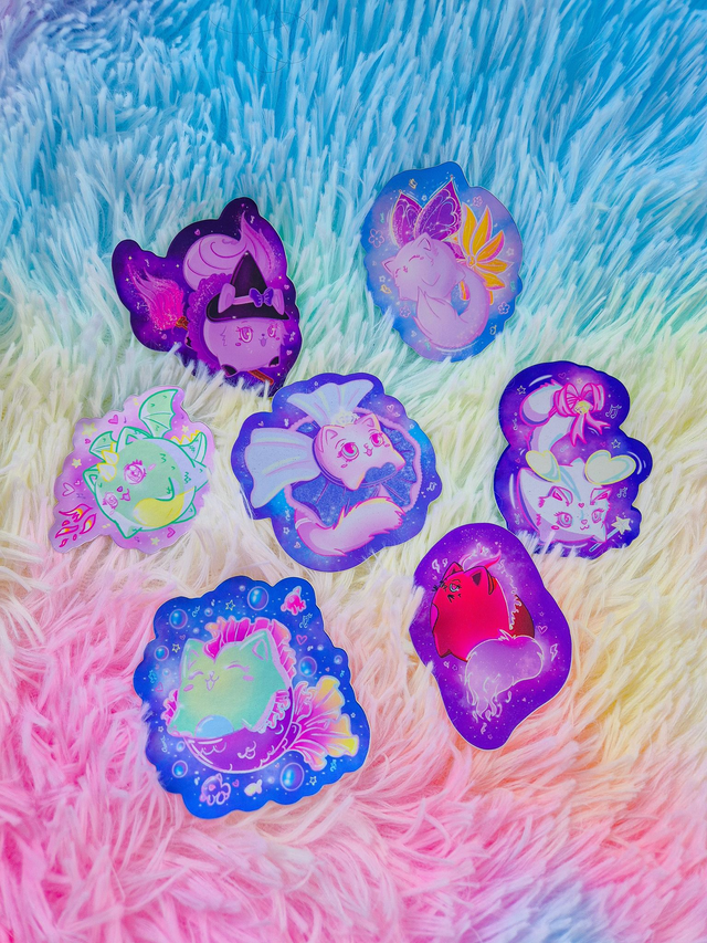 Grands stickers Magique- Fantasy Cat