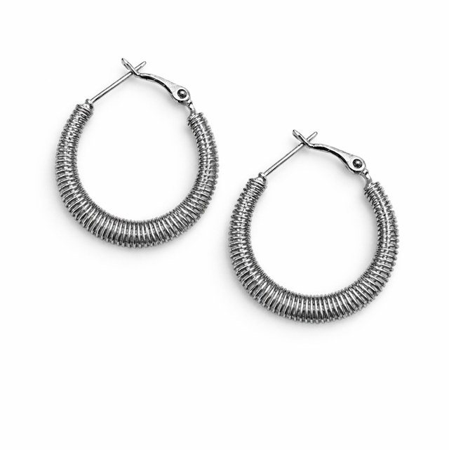 Argollas acero plateado 