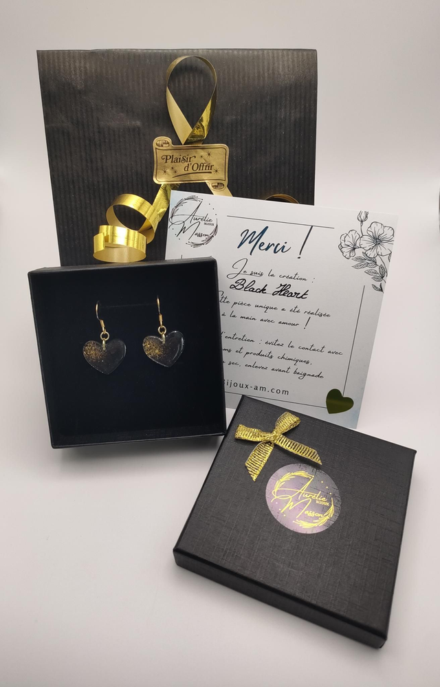 Boucles d'oreilles "Black Heart"