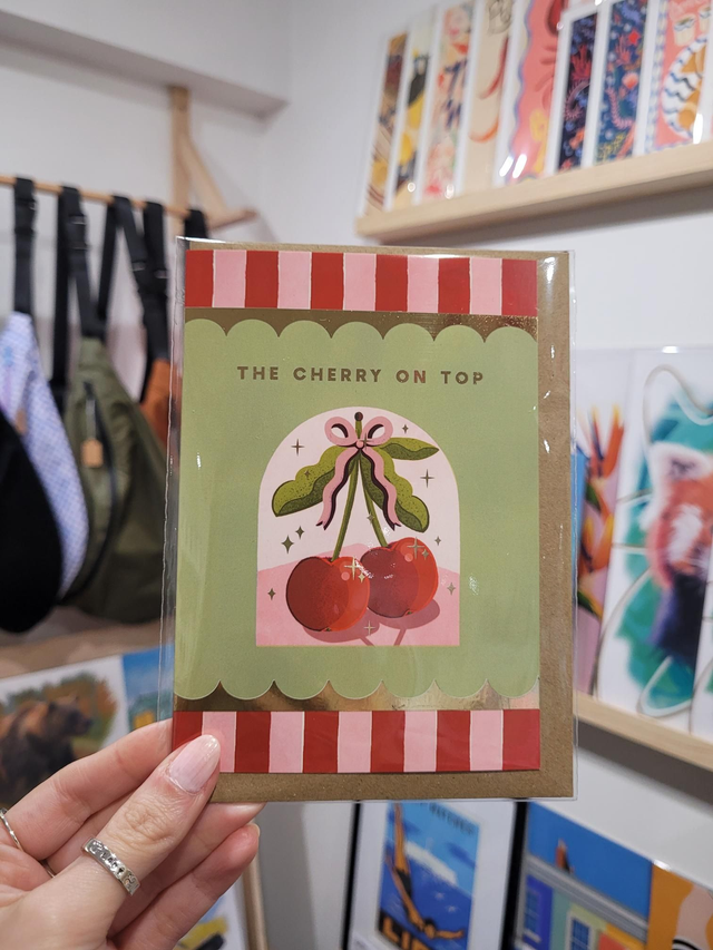 The Cherry On Top Gold Foil Greetings Card - EV-012
