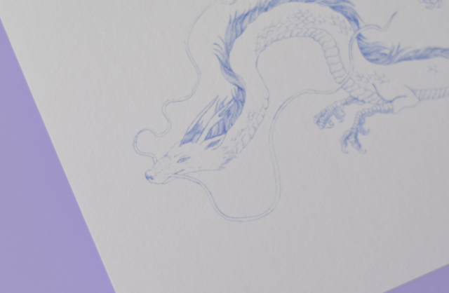 Affiche imprimée en risographie le dragon