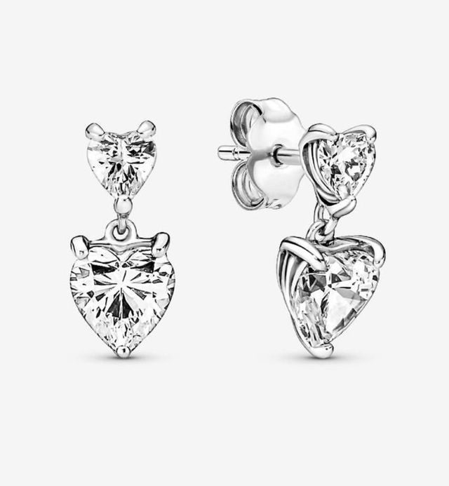 Clous d'Oreilles Scintillants Cœur Double
Argent 925/1000e