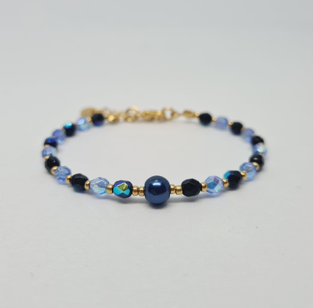Santorin bleu/doré  (Bracelet)