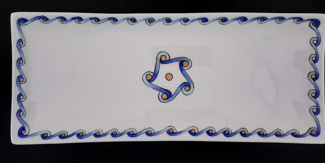 Plat cake - vague bleu - WCB