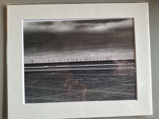 Mounted Photographs by Plantography - wind farm from New Brighton beach.