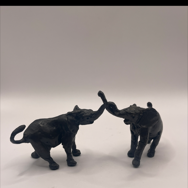 Nelson &amp; Forbes “Tug of War” Bronze Elephant Sculpture by Jonathan Sanders – Limited Edition 221/250 