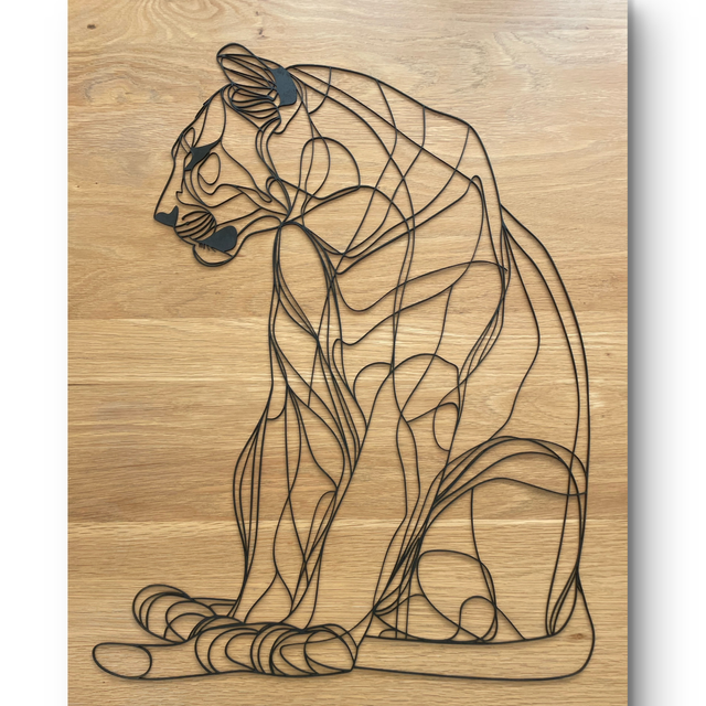 Panthère Noire en Line Art 