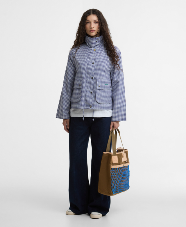 Barbour X Paul Smith Women’s Gingham Spey Casual Jacket Navy