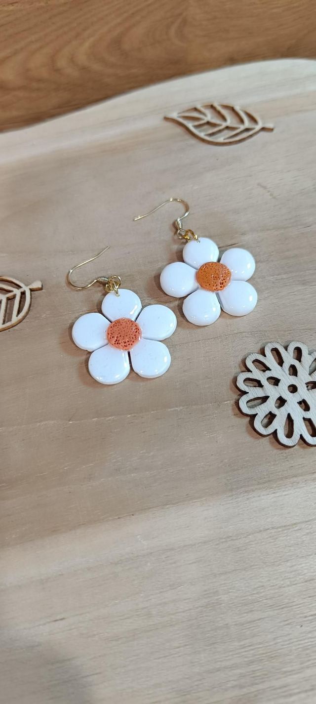 Boucles d'oreilles - Grande marguerite