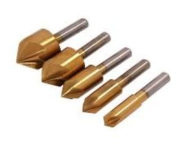 5Pcs TITANIUM Steel Hex COUNTERSINK DRILL BIT TOOL SET COUNTERSUNK DIY