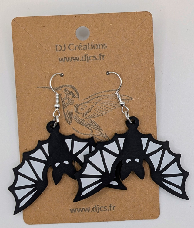 Boucles d&#039;oreilles chauve souris modèle 3