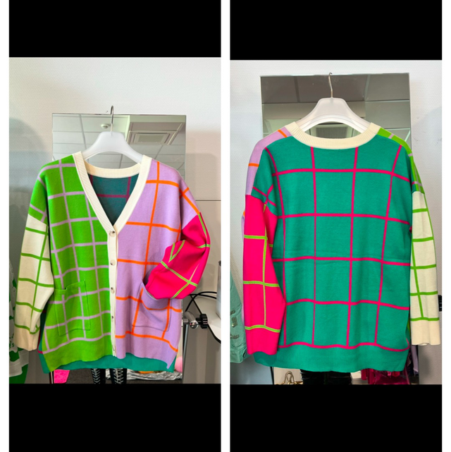 Strickjacke „Grid“ AA ca.65 L ca.70