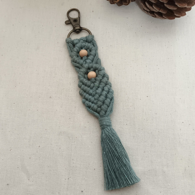 Porte-clés perles et macramé