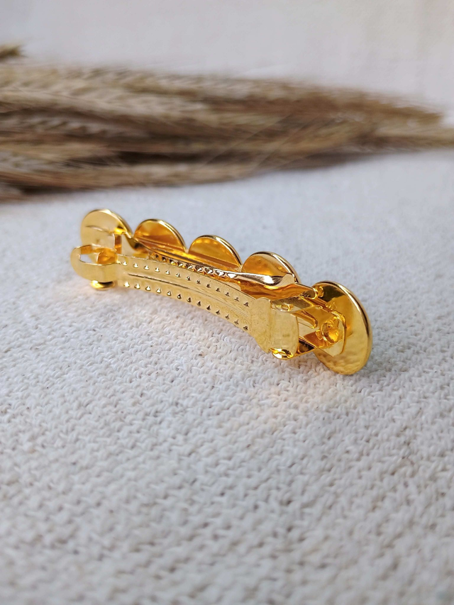 Barrette à cheveux dorée - Éclat d’Orchidée